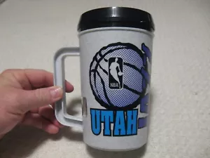 Vintage 90's Official NBA UTAH JAZZ 22oz SUPER Thermo Insulated Plastic Mug - Picture 1 of 11