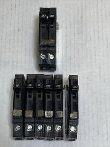 Challenger HACR Thin Breaker Lot 15A, 20A And 30A. Tested Used Lot Of Seven - Picture 1 of 9
