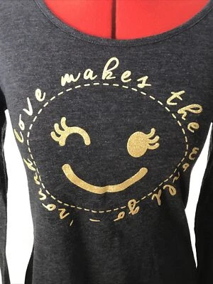 Girls XL Long Sleeve Black T-shirt with Gold Love lettering XL Epic Threads - Image 1 of 4