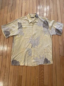 Camisa para hombre Cubavera talla L hawaiana floral aloha manga corta con botones - Imagen 1 de 5