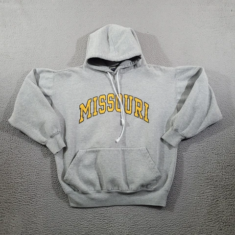 Mizzou Tigers Hoodie Mens Large Gray Spell Out Pullover Sportswear Sweatshirt Cover