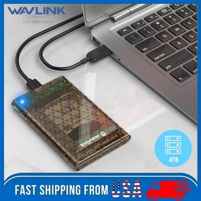 Gabinete de disco duro externo Wavlink USB3.0 a SATA III para disco duro/SSD de 2,5 pulgadas Foto 1 de 4
