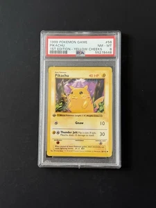 1st Edition Shadowless Pikachu - 58/102 - Base Set Vintage Pokémon Card - PSA 8 - Picture 1 of 2