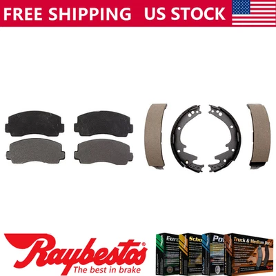 Pastilhas de freio dianteiras metálicas Element3 e sapatas traseiras para 1982 Dodge D50 - Raybestos - Imagem 1 de 4