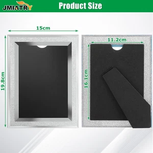 6X4 Picture Frames Set of 6, Silver Sparkle Glass Photo Frames,... - Picture 1 of 12