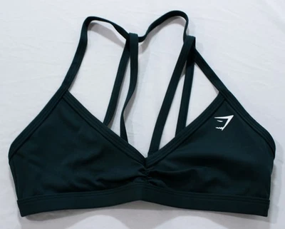 Gymshark 女式吊带光支撑极小运动文胸 DH3 蓝绿色小号全新带标签 — 第 1/4 张图片