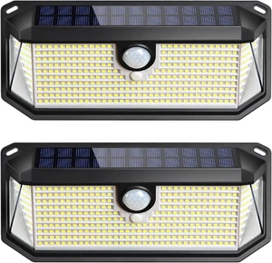 Solar Outdoor Lights, 4000LM 388 Leds Motion Sensor Solar Powered Outdoor Light, - Picture 1 of 7