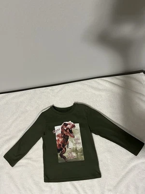 GARaNiMALs Dinosaur Green Long Sleeve T-Shirt Size 4T/NP4 Boys Polyester/Cotton - Image 1 of 4