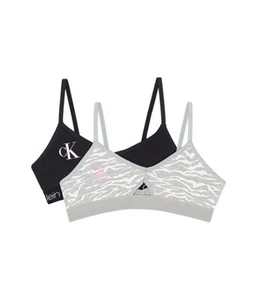 Calvin Klein Girls 7–16 Cutout Crop Bra – 2 Pack, Large - Picture 1 of 2
