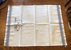 Vintage Semco Tea Tray Cloth Embroidered Irish Linen Unused Condition 75Cm X 54