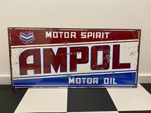 AMPOL MOTOR SPIRIT OIL 810 X 380 MM METAL SIGN HEAVY DUTY GREAT FOR MANCAVE - Picture 1 of 1
