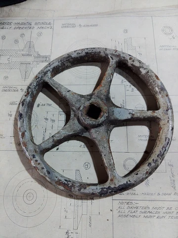 Reclaimed Vintage Industrial Crane Valve Handle.  9" as found Cover