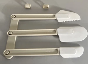 TUPPERWARE Kitchen Tool Utensils *NEW* NOS Ivory 4 Pc Rubber Spatula Scrapers - Picture 1 of 4