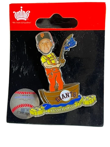 Rare SF GIANTS Buster Posey Pin Retire Gone Fishing Bobblehead FigPin no print Cover