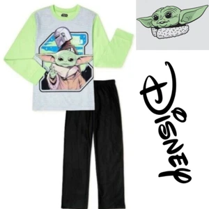 Star Wars Boys SZ 6-7 Mandalorian Baby Yoda The Child 2 Piece Pajama Sleep Set - Picture 1 of 7