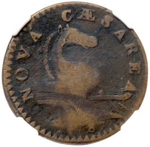 1787 M 46-e R-1 NGC Fine Details No Plow Sprig New Jersey Colonial Copper Coin - Picture 1 of 3