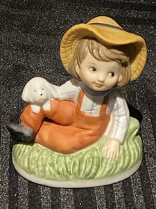 Figurina Bomboniere Imbrogiano Bambino con Cane Vintage - Foto 1 di 7