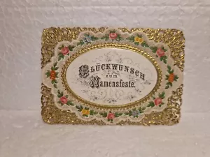 ANTIK GLÜCKWUNSCH ZUM NAMENSFESTE EPHEMERA 1900 / 1910 - Bild 1 von 2