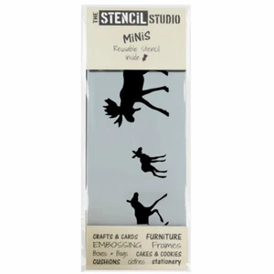 Schablone MiNiS - Elchfamilie Stencil - Wiederverwendbare Schablonen zum Basteln & DIY 10709 - Bild 1 von 3