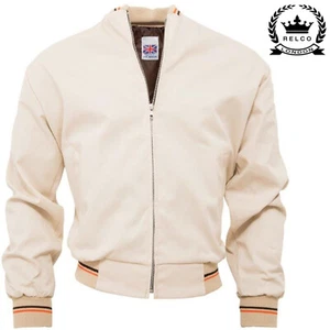 Chaqueta de golf Relco para hombre con pieles de bombardero ligeras de mono de piedra crema - Imagen 1 de 1