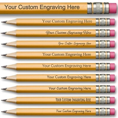 Custom Pencil Engraved Bulk (12-250pk) Personalized Business School Teacher Gift - Image 1 of 4