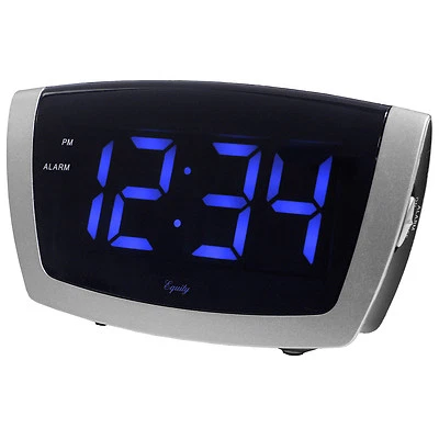 75904 Equity by La Crosse Reloj despertador digital LED azul alimentado por CA - Caja abierta Foto 1 de 4