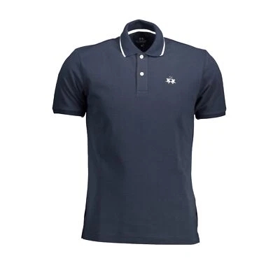 LA MARTINA Polo T-shirt  Blu New Logo Uomo Tg XL - Immagine 1 di 2
