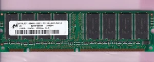 128MB PC-133 CL2 MICRON MT8LSDT1664AG-13EE1 PC133 DESKTOP RAM MEMORY STICK DIMM - Picture 1 of 2