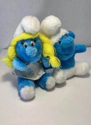 Muñeco de peluche Pitufo Pitufo 1980 vintage Peyo Wallace Berrie & Co Foto 1 de 4