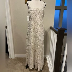 NWT Vince Camuto White with flecks of Black and Gold Maxi Dress - Picture 1 of 9