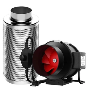 VIVOSUN 6" 390CFM Inline Duct Fan Carbon Filter Combo w/ Speed Controller - Picture 1 of 5