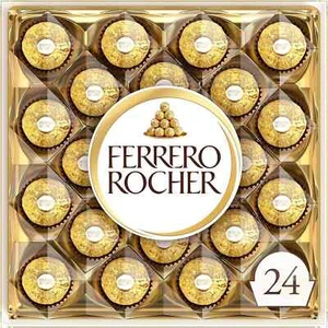 FERRERO Rocher Fine Hazelnut Milk Chocolate Gift Box - 24 Count - Picture 1 of 8