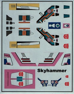 ETIQUETAS DE REPRODUCCIÓN TRANSFORMERS GENERACIÓN 1, G1 AUTOBOT SKYHAMMER - Imagen 1 de 1
