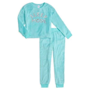 Justice Girls Long Sleeve Fleece & Lounge Pant 2-Piece Set, Blue Size L (12-14 - Picture 1 of 2