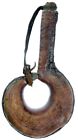 19Th Century  African Congo Leather Powder Horn. #9848