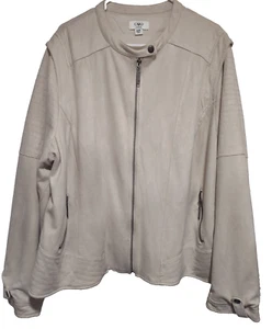 Cato Woman Ivy Suede Jacket Size 22/24W Full Zip Pockets Zip - Picture 1 of 14