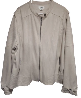 Chaqueta de Gamuza Cato Mujer Hiedra Talla 22/24W Cremallera Completa Bolsillos Cremallera Foto 1 de 4