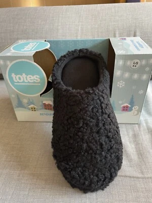 Totes Women's Hoodback Berber Slippers Black With Memory Foam Size  US 8/9 - Image 1 of 4