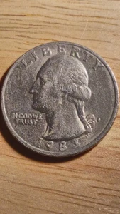 1983 P WASHINGTON QUARTER WITH ERRORS FILLED IN MINT MARK CIRCULATED CONDITION! - Picture 1 of 6