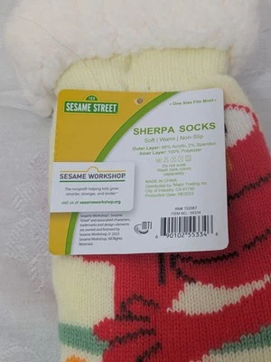 Kids Sesame Street Sherpa Elmo Socks One Size Fits Most - Image 1 of 4