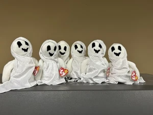 from 1999  -    6 Ty Beanie baby ghosts - SHEETS  4 mint with swing tags - Picture 1 of 4