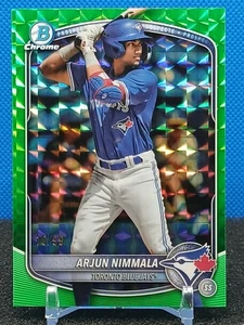 ARJUN NIMMALA  /99 GREEN GEOMETRIC 2025 BOWMAN CHROME #BCP-228 BLUE JAYS  - Picture 1 of 10