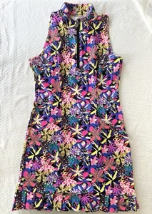 Tzu Tzu Golf Neon Floral Print Sleeveless Athletic Dress Women’s Medium M Mint - Bild 1 von 7