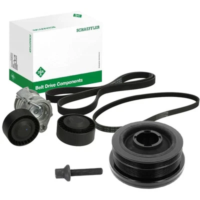 Kit puleggia cinghia trapezoidale INA 6PK1835 4PK830 per BMW E87 E90 E91 2.0D - Immagine 1 di 3