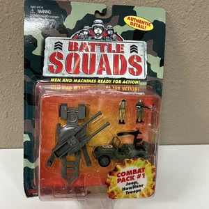 1997 Galoob BATTLE SQUADS COMBAT PACK #1 JEEP HOWITZER TROOPS - NEW - Picture 1 of 7