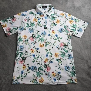 Bad Birdie Poetic Justice Grey Goose Polo Mens L Performance Golf Floral - Picture 1 of 19