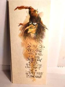 Vintage Hallmark Grußkarte Halloween unbenutzt NOS verfluchte Hexe oder Prinzessin 1970 - Bild 1 von 3