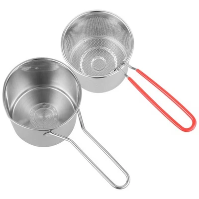  Pentola Friggitrice Con Cestello Padella Cestino Acciaio Inossidabile - Immagine 1 di 4