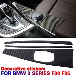 Real Carbon Fiber Central Console Multimedia Panel Cover Trim Fits BMW F30 F34 - Bild 1 von 7