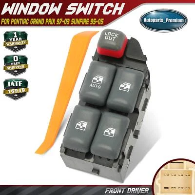 Power Window Switch for Pontiac Grand Prix 97-03 Sunfire 95-05 Sedan Front Left - Image 1 of 4
